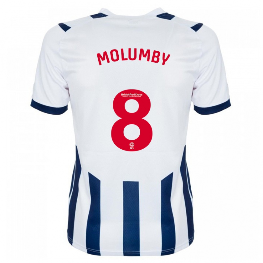 Kandiny Mujer Camiseta Jayson Molumby #8 Blanco 1ª Equipación 2023/24 La Camisa