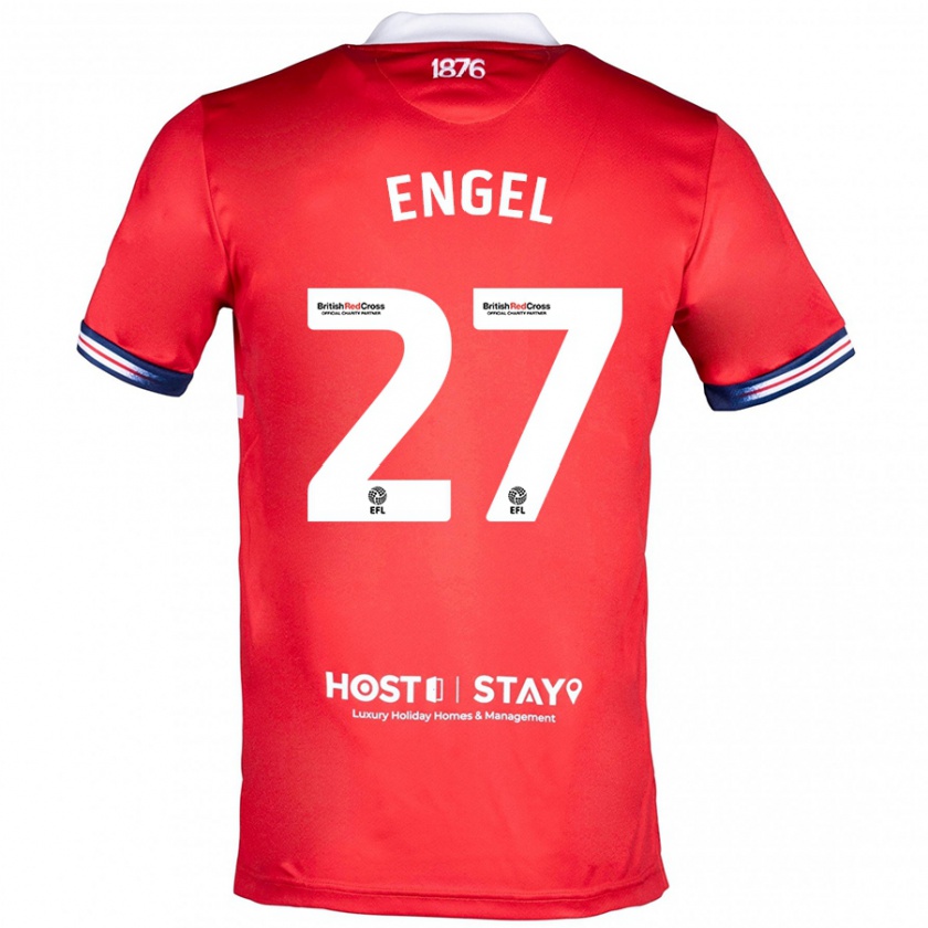 Kandiny Dames Lukas Engel #27 Rood Thuisshirt Thuistenue 2023/24 T-Shirt België