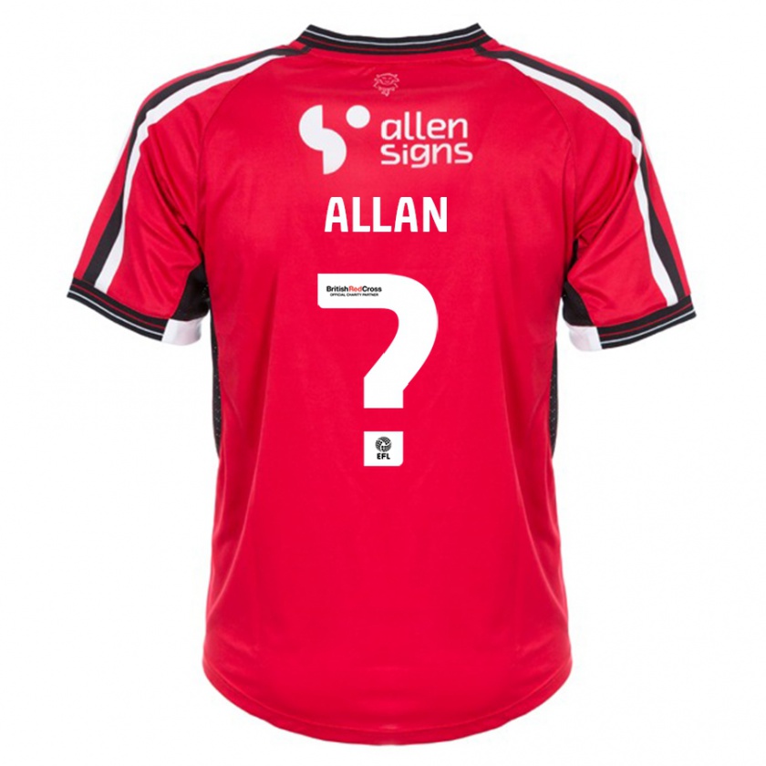 Kandiny Donna Maglia Isaac Allan #0 Rosso Kit Gara Home 2023/24 Maglietta