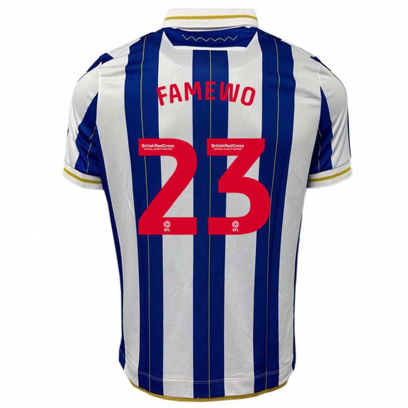 Kandiny Mujer Camiseta Akin Famewo #23 Azul Blanco 1ª Equipación 2023/24 La Camisa