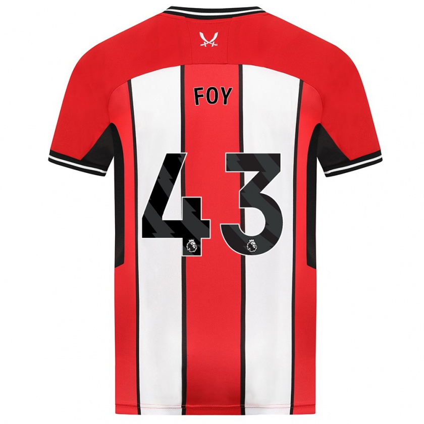 Kandiny Mujer Camiseta Gus Foy #43 Rojo 1ª Equipación 2023/24 La Camisa