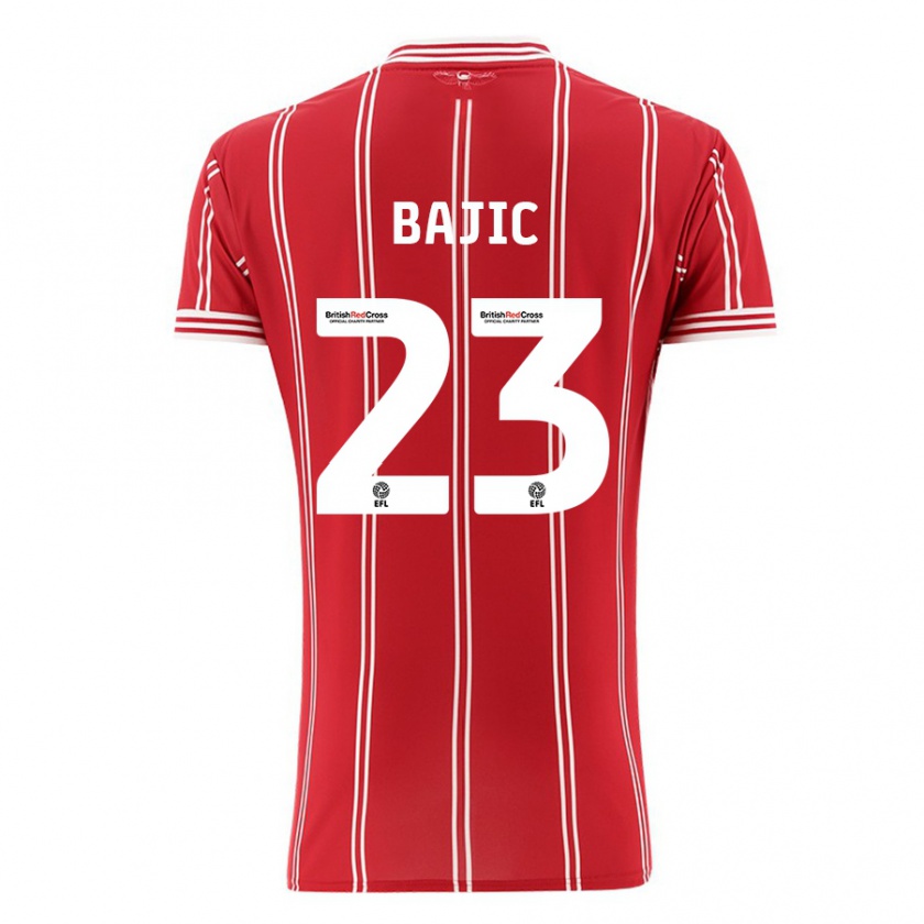 Kandiny Dames Stefan Bajic #23 Rood Thuisshirt Thuistenue 2023/24 T-Shirt België