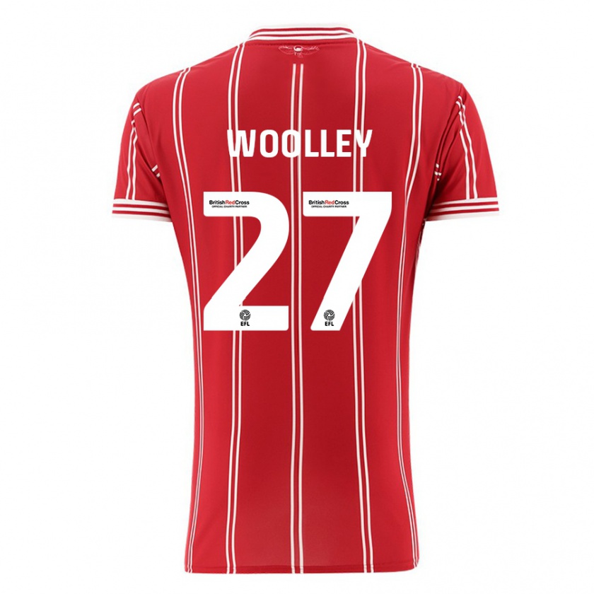 Kandiny Donna Maglia Jesse Woolley #27 Rosso Kit Gara Home 2023/24 Maglietta