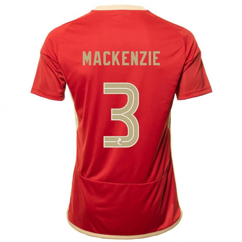 Kandiny Dames Jack Mackenzie #3 Rood Thuisshirt Thuistenue 2023/24 T-Shirt België