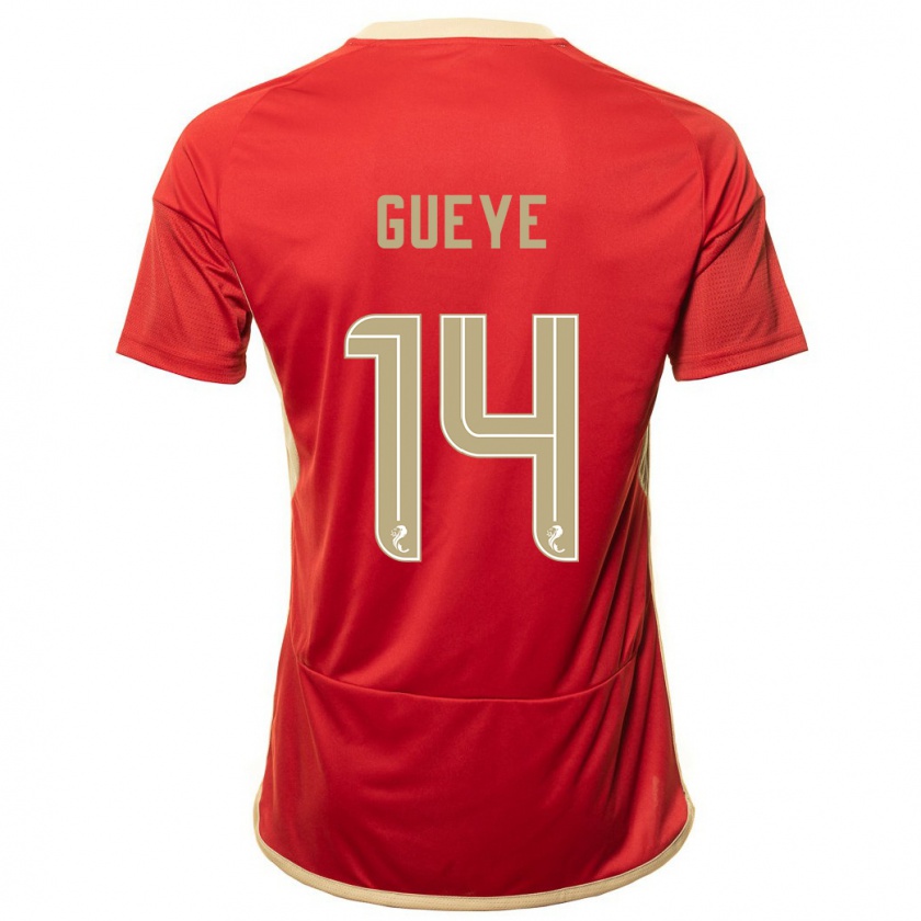 Kandiny Mujer Camiseta Pape Habib Gueye #14 Rojo 1ª Equipación 2023/24 La Camisa