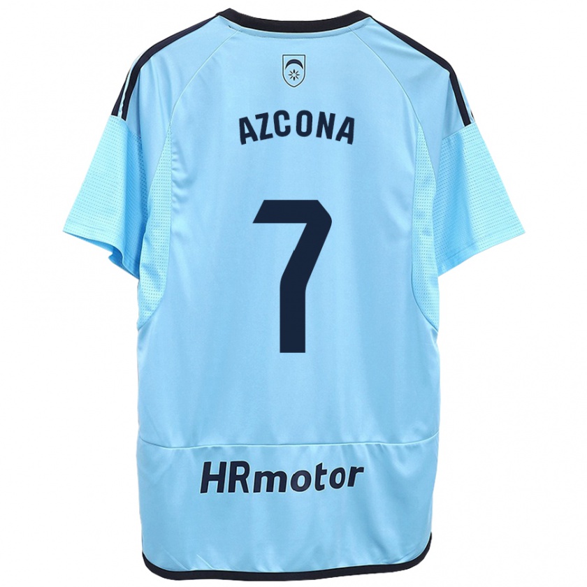 Kandiny Mujer Camiseta Rubén Azcona #7 Azul 2ª Equipación 2023/24 La Camisa