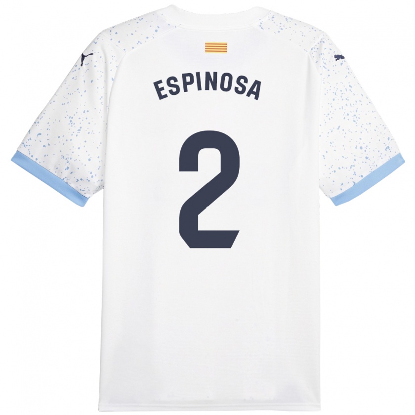 Kandiny Donna Maglia Bernardo Espinosa #2 Bianco Kit Gara Away 2023/24 Maglietta