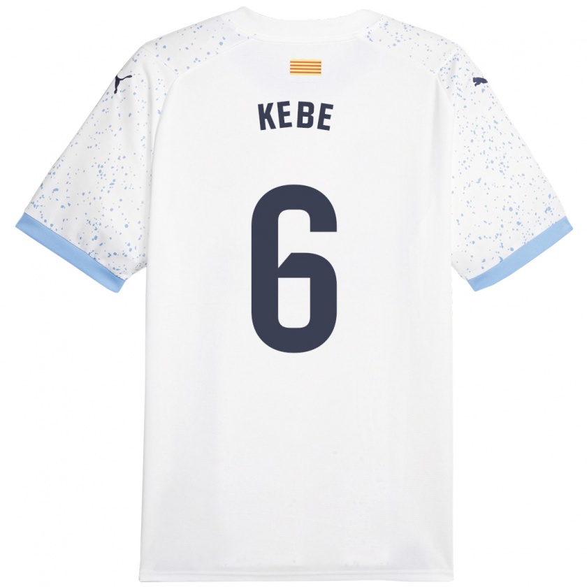 Kandiny Donna Maglia Ibrahima Kébé #6 Bianco Kit Gara Away 2023/24 Maglietta