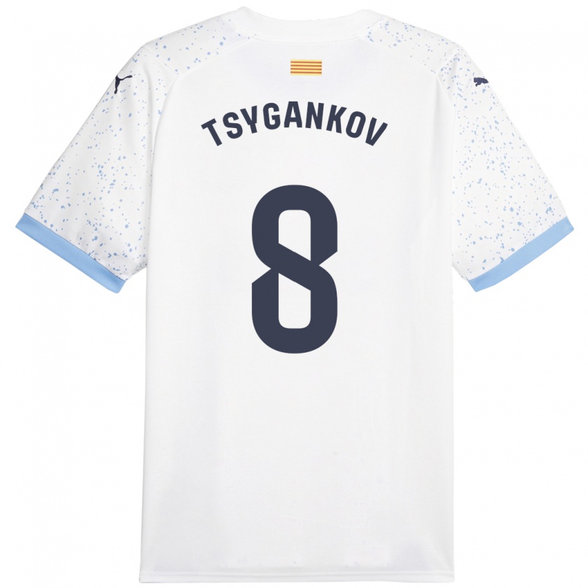 Kandiny Donna Maglia Viktor Tsygankov #8 Bianco Kit Gara Away 2023/24 Maglietta