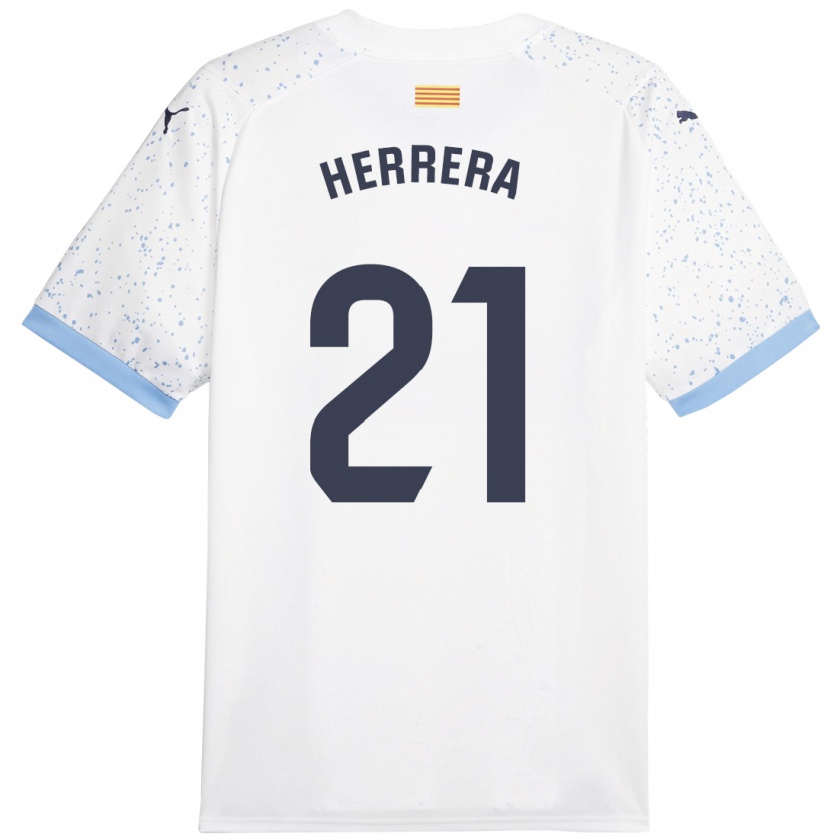 Kandiny Donna Maglia Yangel Herrera #21 Bianco Kit Gara Away 2023/24 Maglietta