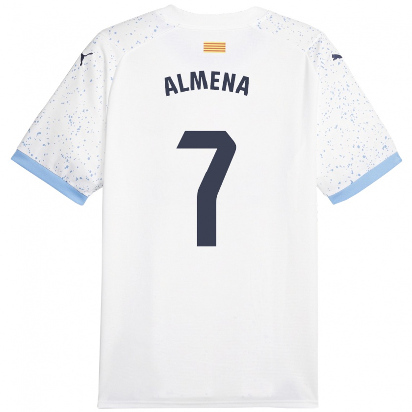 Kandiny Mujer Camiseta Iker Almena #7 Blanco 2ª Equipación 2023/24 La Camisa