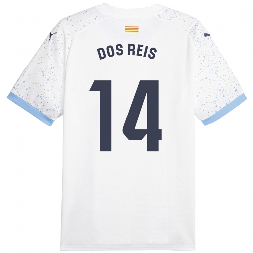 Kandiny Mujer Camiseta Leo Dos Reis #14 Blanco 2ª Equipación 2023/24 La Camisa