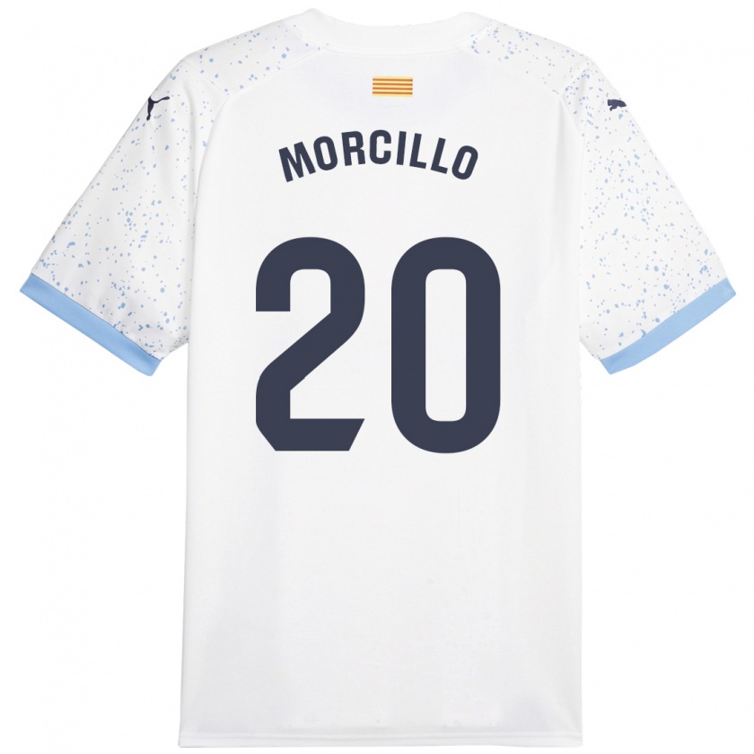 Kandiny Donna Maglia Luis Morcillo #20 Bianco Kit Gara Away 2023/24 Maglietta