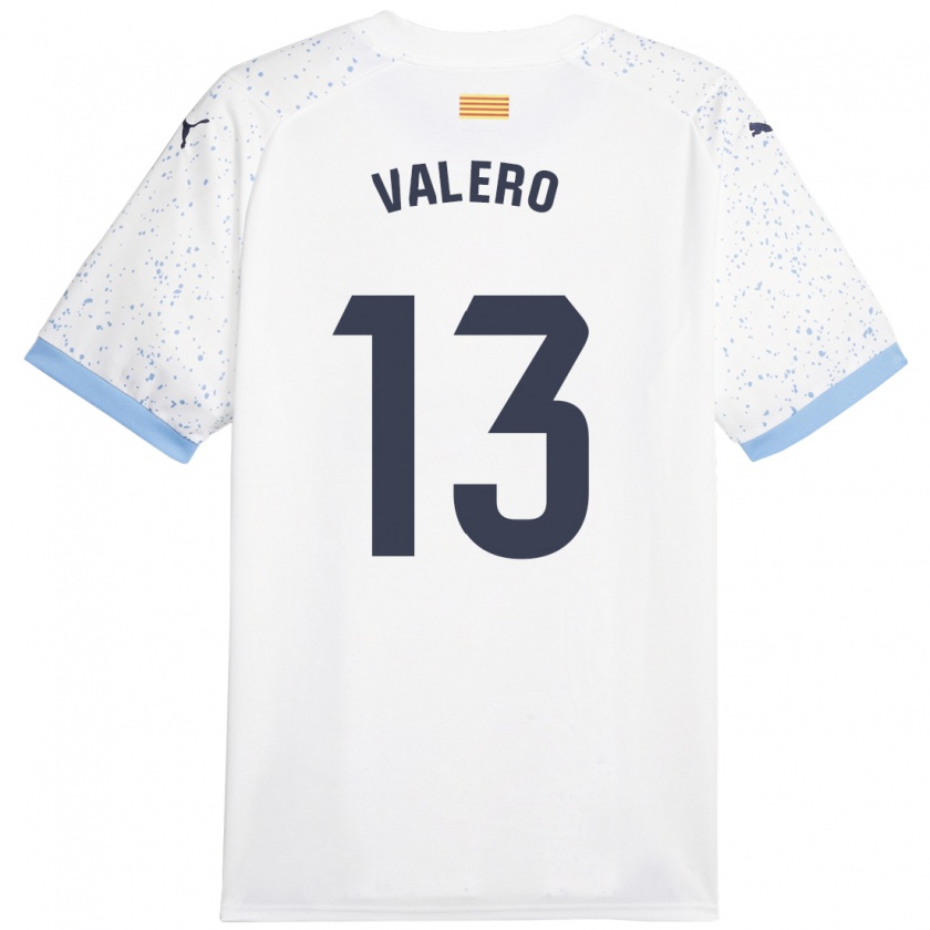 Kandiny Mujer Camiseta Eliana Valero #13 Blanco 2ª Equipación 2023/24 La Camisa