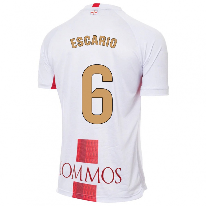 Kandiny Donna Maglia Jaime Escario #6 Bianco Kit Gara Away 2023/24 Maglietta