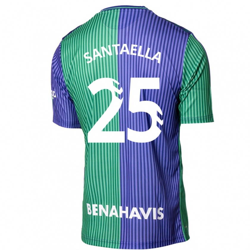 Kandiny Dames Miguel Ángel Santaella #25 Groen Blauw Uitshirt Uittenue 2023/24 T-Shirt België