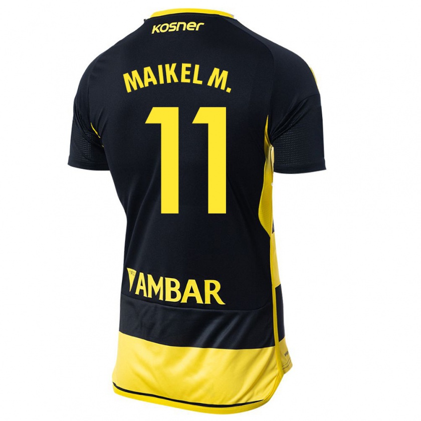 Kandiny Donna Maglia Maikel Mesa #11 Nero Giallo Kit Gara Away 2023/24 Maglietta