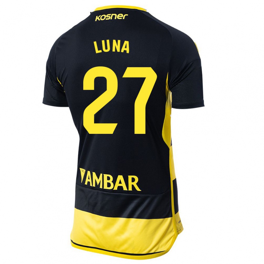 Kandiny Donna Maglia Marcos Luna #27 Nero Giallo Kit Gara Away 2023/24 Maglietta