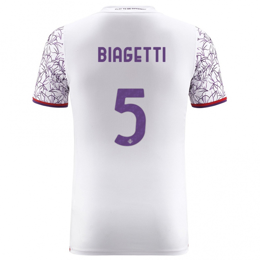 Kandiny Donna Maglia Christian Biagetti #5 Bianco Kit Gara Away 2023/24 Maglietta