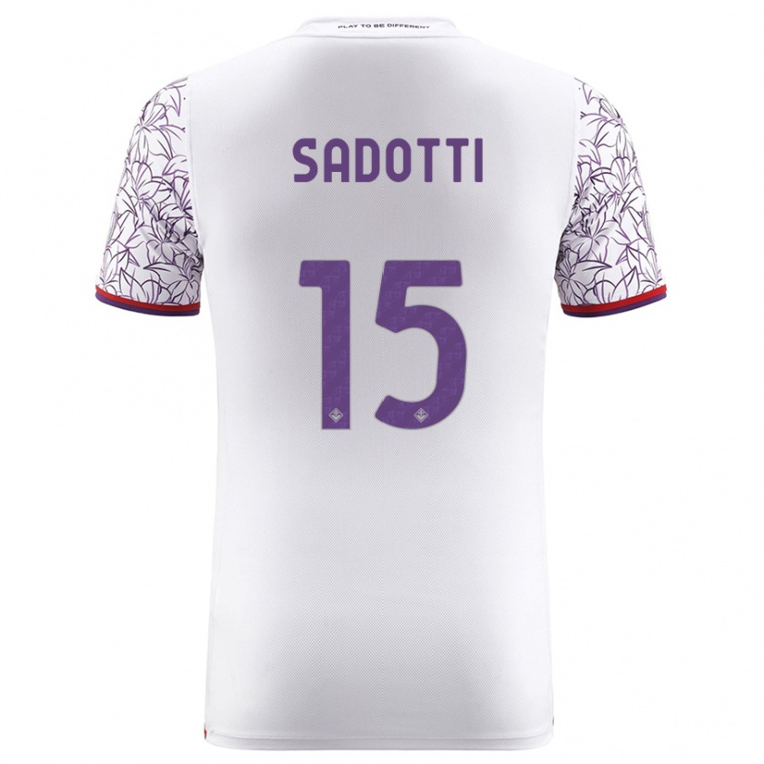 Kandiny Donna Maglia Edoardo Sadotti #15 Bianco Kit Gara Away 2023/24 Maglietta