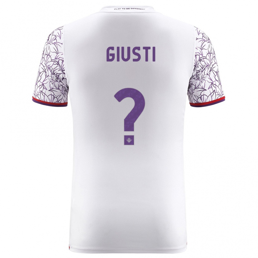 Kandiny Donna Maglia Edoardo Giusti #0 Bianco Kit Gara Away 2023/24 Maglietta