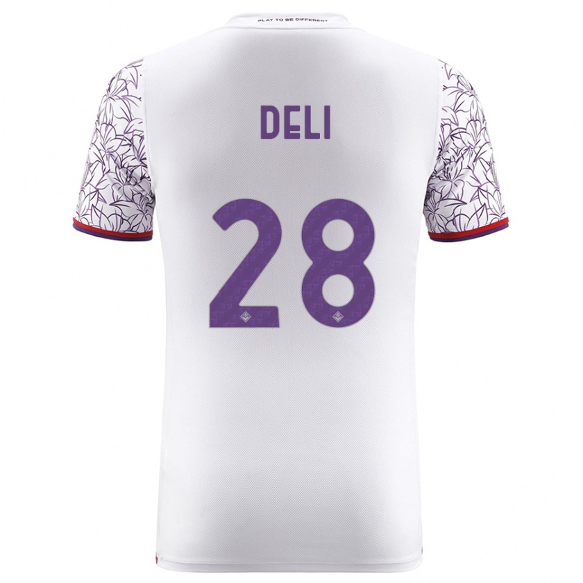 Kandiny Donna Maglia Lapo Deli #28 Bianco Kit Gara Away 2023/24 Maglietta