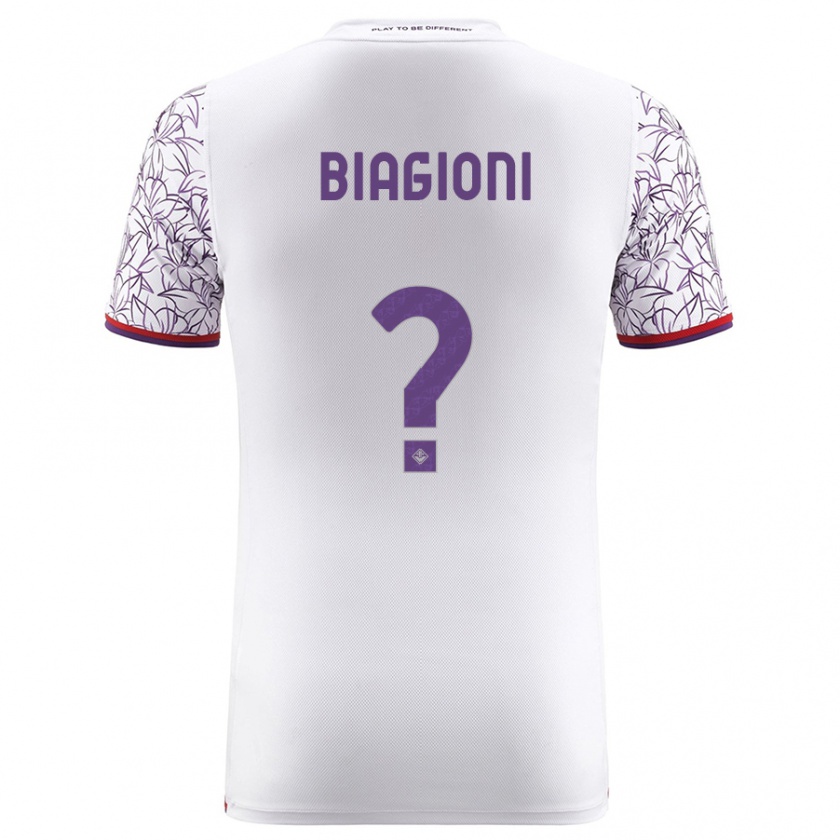 Kandiny Donna Maglia Lorenzo Biagioni #0 Bianco Kit Gara Away 2023/24 Maglietta