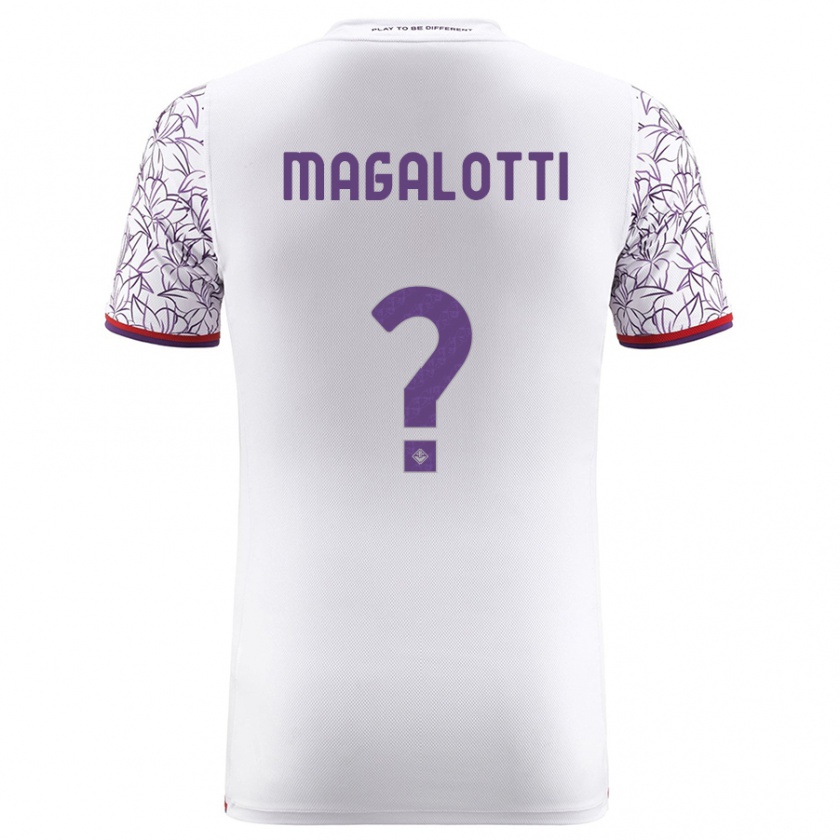 Kandiny Donna Maglia Mattia Magalotti #0 Bianco Kit Gara Away 2023/24 Maglietta