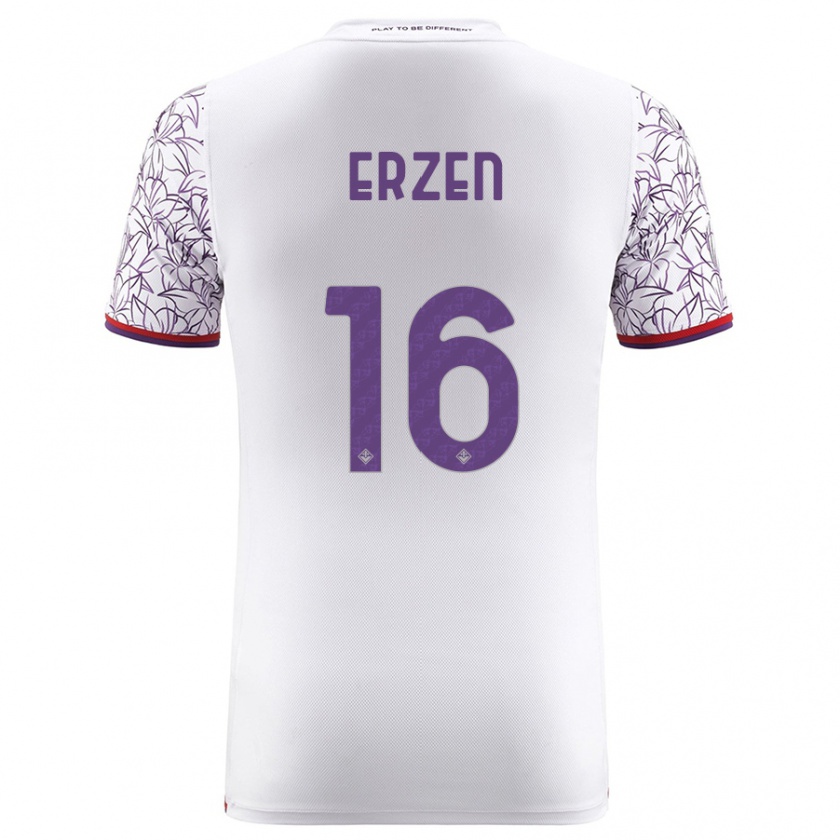 Kandiny Donna Maglia Kaja Eržen #16 Bianco Kit Gara Away 2023/24 Maglietta