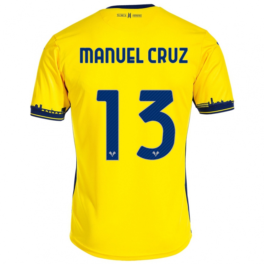 Kandiny Mujer Camiseta Juan Manuel Cruz #13 Amarillo 2ª Equipación 2023/24 La Camisa México