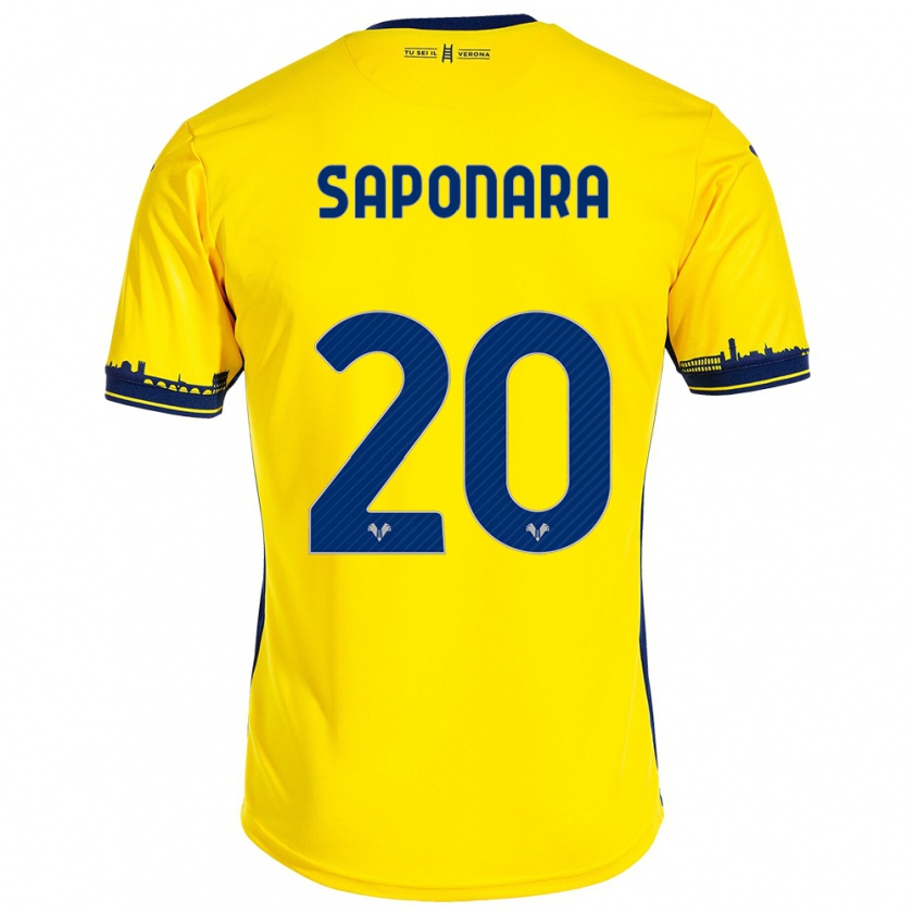 Kandiny Donna Maglia Riccardo Saponara #20 Giallo Kit Gara Away 2023/24 Maglietta