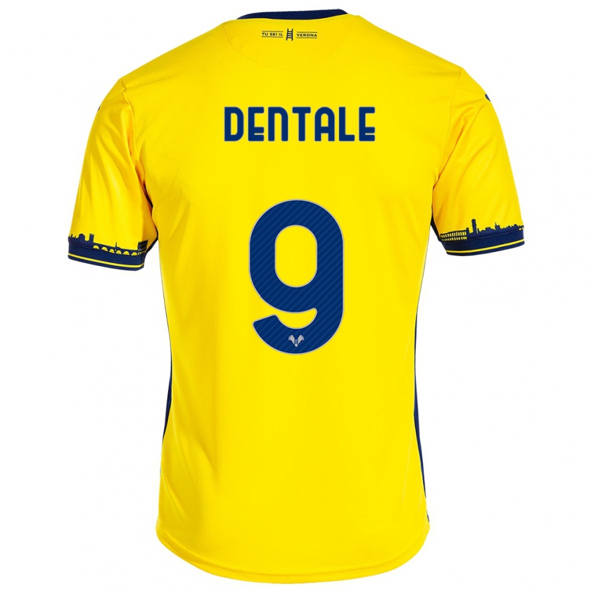 Kandiny Donna Maglia Alessandro Dentale #9 Giallo Kit Gara Away 2023/24 Maglietta