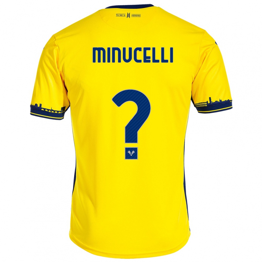 Kandiny Donna Maglia Filippo Minucelli #0 Giallo Kit Gara Away 2023/24 Maglietta