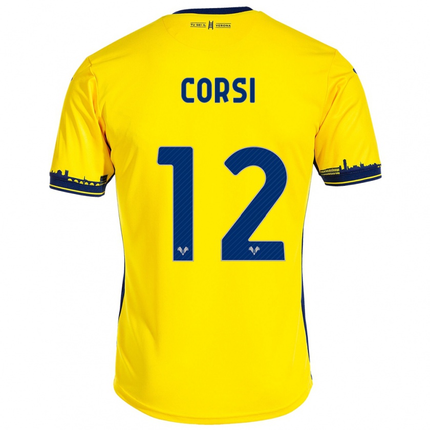 Kandiny Donna Maglia Sara Corsi #12 Giallo Kit Gara Away 2023/24 Maglietta