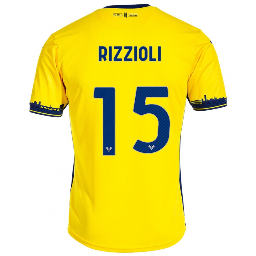 Kandiny Donna Maglia Gaia Rizzioli #15 Giallo Kit Gara Away 2023/24 Maglietta