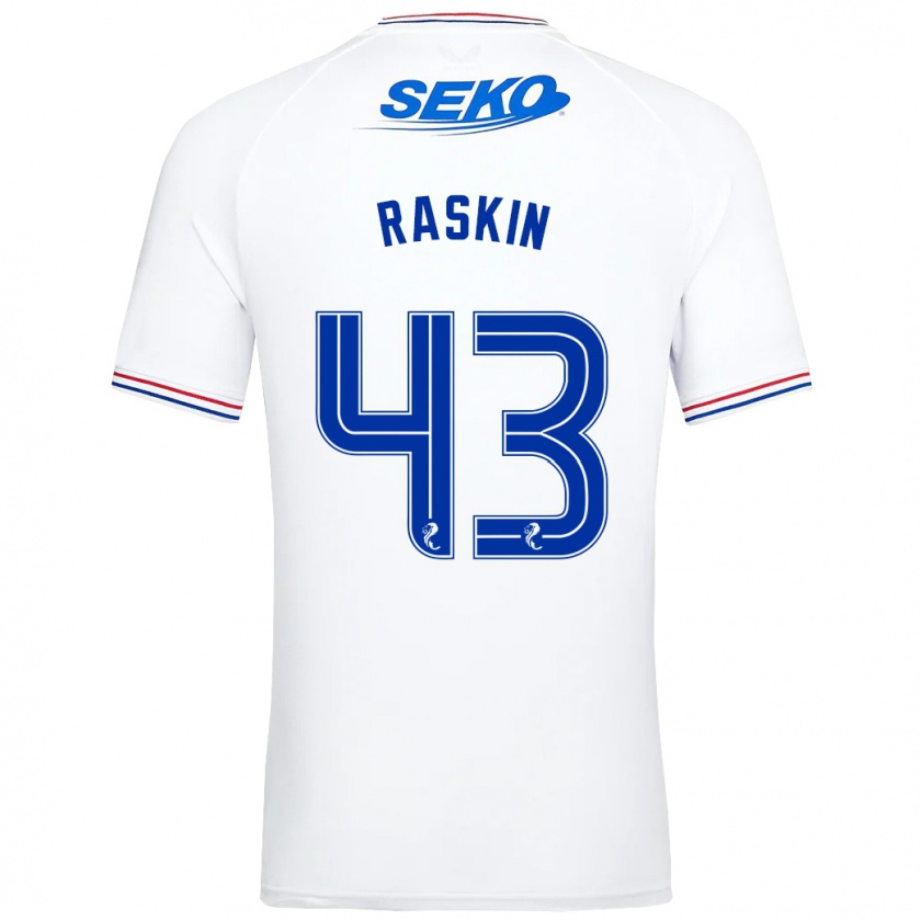 Kandiny Donna Maglia Nicolas Raskin #43 Bianco Kit Gara Away 2023/24 Maglietta