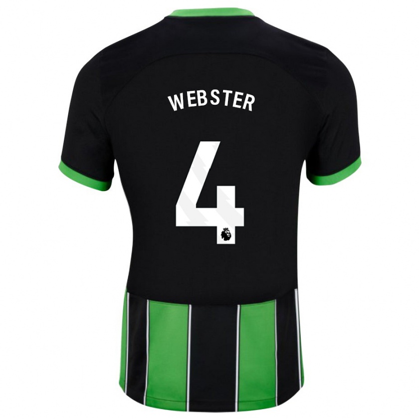 Kandiny Dames Adam Webster #4 Zwart Groen Uitshirt Uittenue 2023/24 T-Shirt België