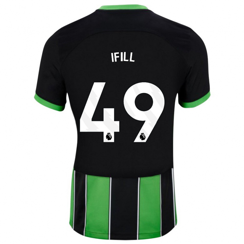 Kandiny Mujer Camiseta Marcus Ifill #49 Verde Negro 2ª Equipación 2023/24 La Camisa