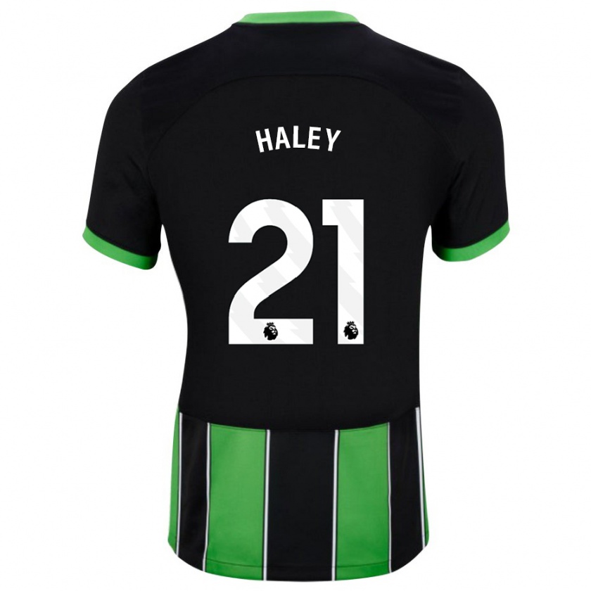 Kandiny Mujer Camiseta Madison Haley #21 Verde Negro 2ª Equipación 2023/24 La Camisa