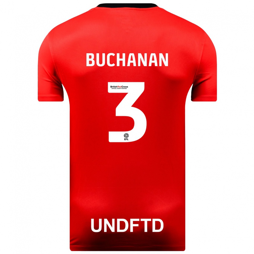 Kandiny Donna Maglia Lee Buchanan #3 Rosso Kit Gara Away 2023/24 Maglietta