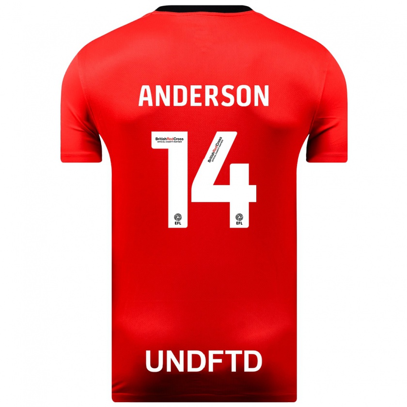 Kandiny Dames Keshi Anderson #14 Rood Uitshirt Uittenue 2023/24 T-Shirt België