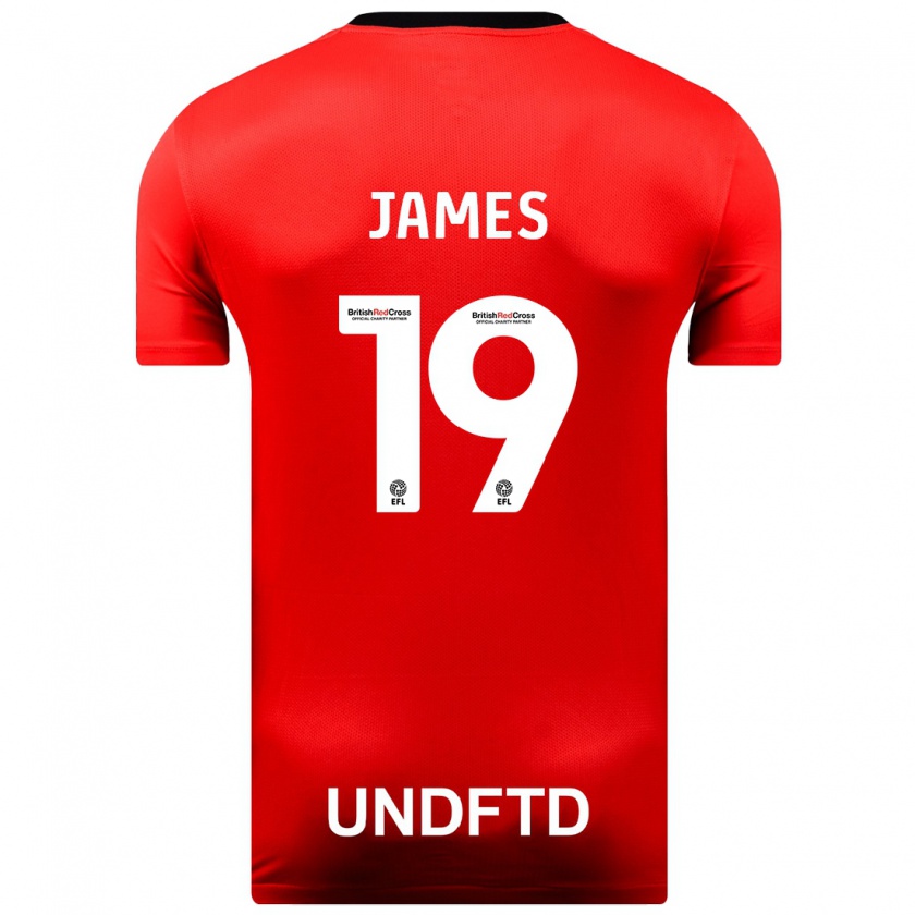 Kandiny Donna Maglia Jordan James #19 Rosso Kit Gara Away 2023/24 Maglietta