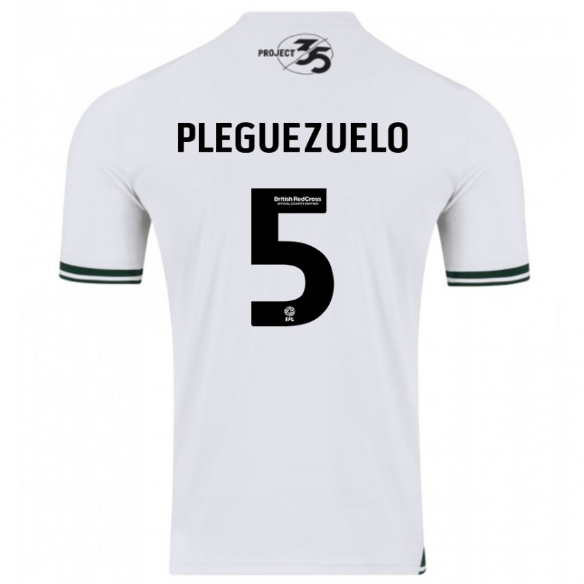 Kandiny Donna Maglia Julio Pleguezuelo #5 Bianco Kit Gara Away 2023/24 Maglietta