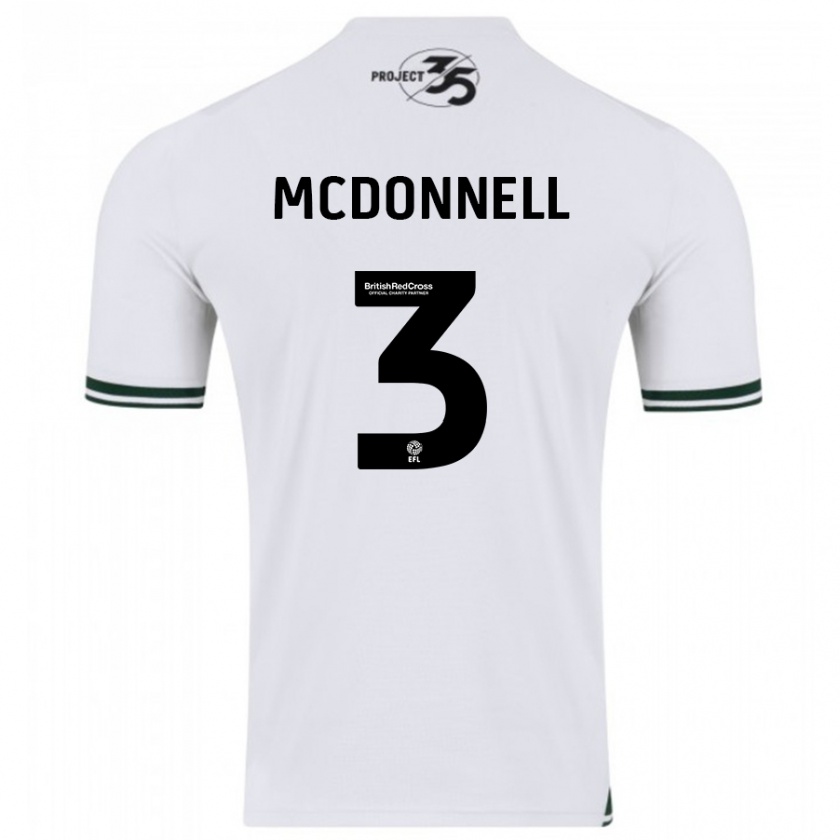 Kandiny Mujer Camiseta Rosie Mcdonnell #3 Blanco 2ª Equipación 2023/24 La Camisa