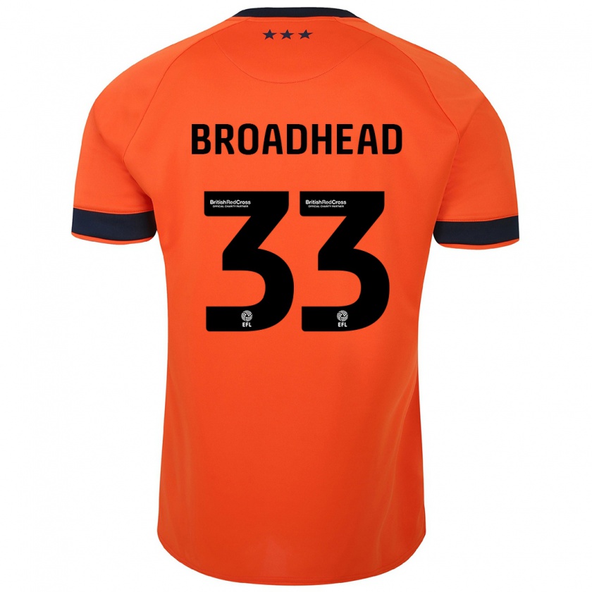 Kandiny Dames Nathan Broadhead #33 Oranje Uitshirt Uittenue 2023/24 T-Shirt België