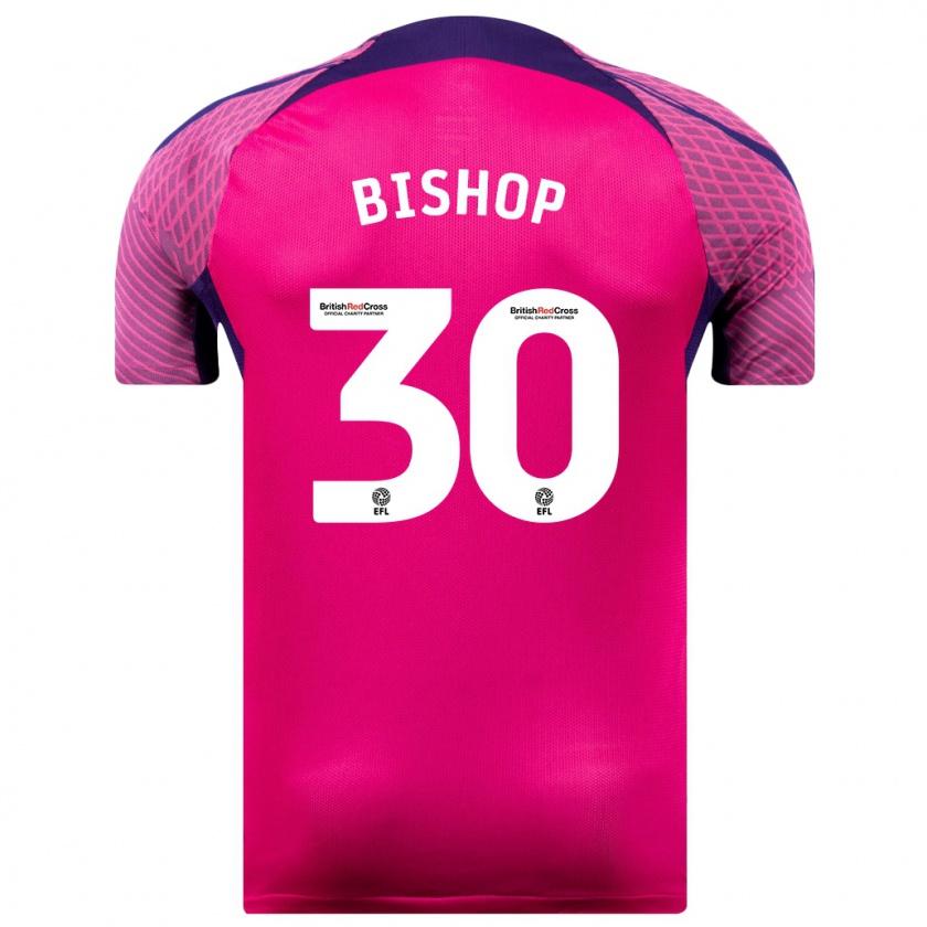 Kandiny Mujer Camiseta Nathan Bishop #30 Morado 2ª Equipación 2023/24 La Camisa