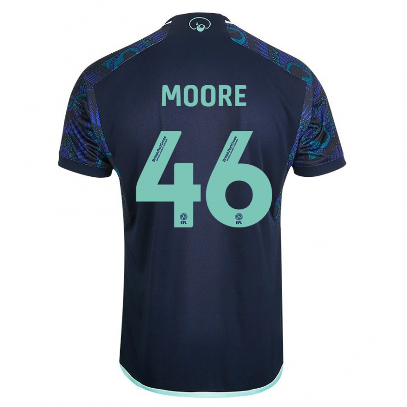 Kandiny Dames Kris Moore #46 Blauw Uitshirt Uittenue 2023/24 T-Shirt België