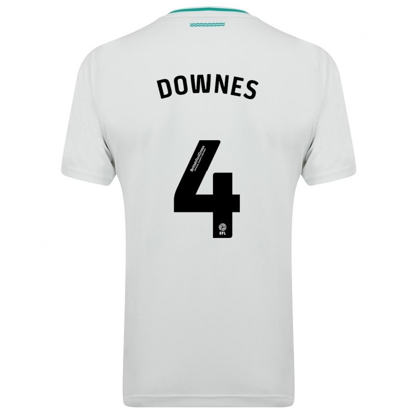 Kandiny Dames Flynn Downes #4 Wit Uitshirt Uittenue 2023/24 T-Shirt België