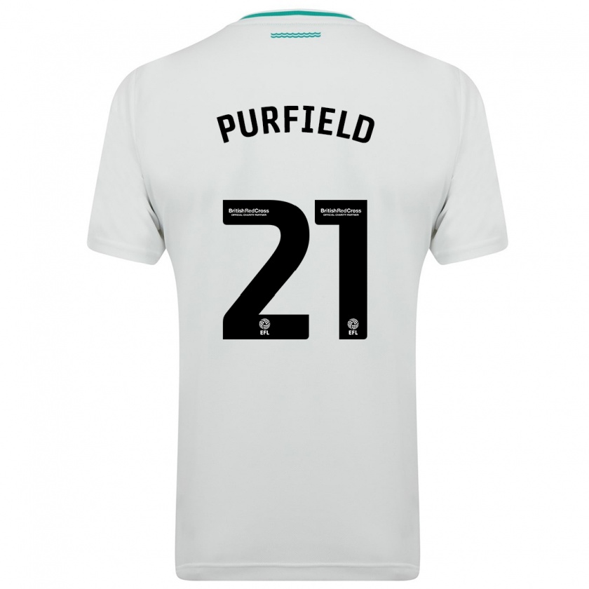 Kandiny Donna Maglia Jemma Elizabeth Purfield #21 Bianco Kit Gara Away 2023/24 Maglietta