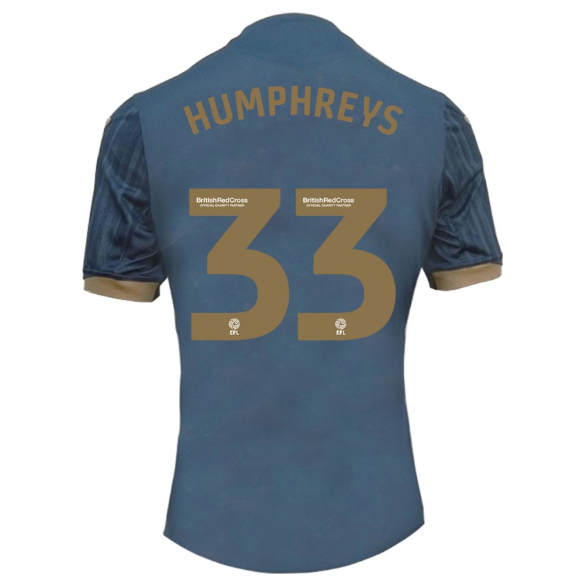 Kandiny Mujer Camiseta Bashir Humphreys #33 Verde Azulado Oscuro 2ª Equipación 2023/24 La Camisa